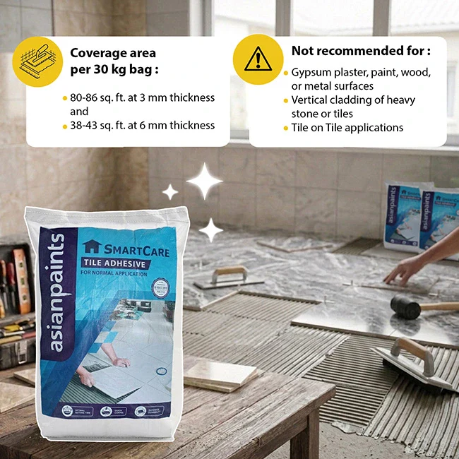 Asian Paints SmartCare Tile Adhesive, Grey, 30 Kg Bag - Image 3