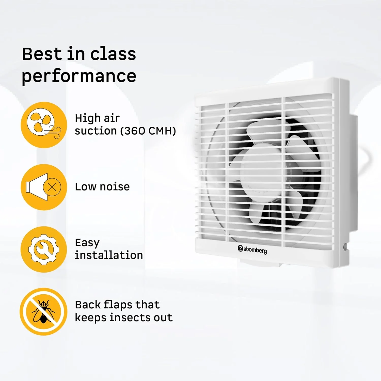 Atomberg Efficio 150mm BLDC Exhaust Fan, 13W, Gloss White - Image 2