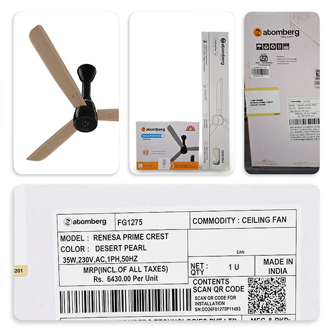 Atomberg Renesa Prime Crest 1200mm BLDC Ceiling Fan with Remote - Image 3