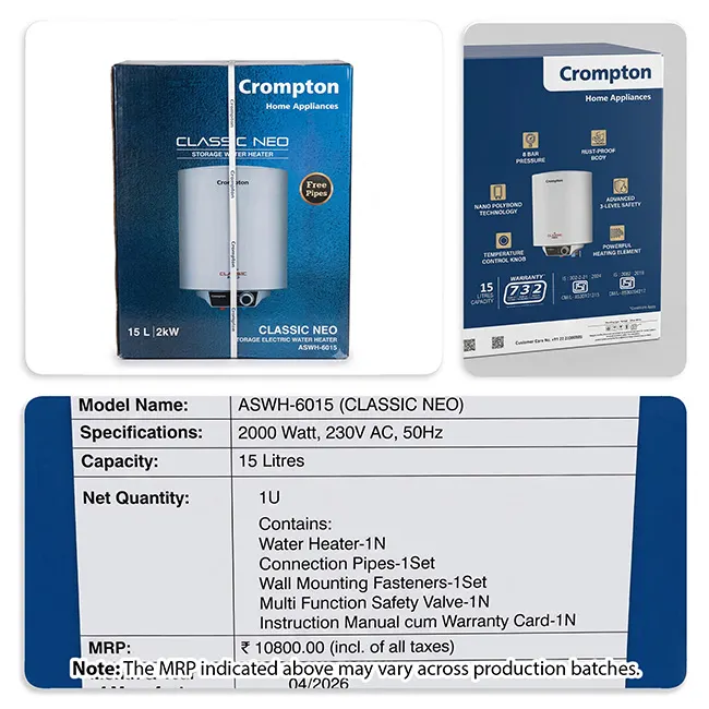 Crompton Classic Neo, 2000W Storage Water Heater - Image 4