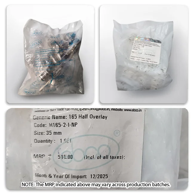 Ebco 165° Hinge, Regular Close, 1 Set (2 Nos) - Image 3