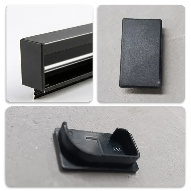 Ebco Aluminium Profile Shutter Handle End Cap, EC-1935-AB, Anodised Black, L+R Set