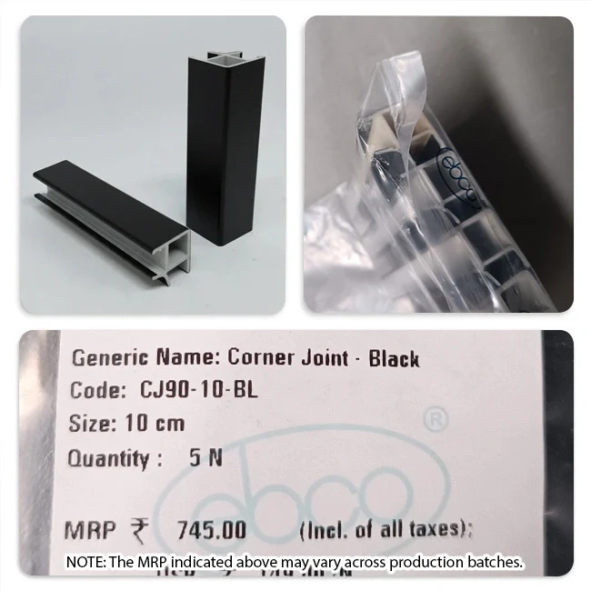 Ebco PVC Skirting Joints, 100mm, Black - Image 4