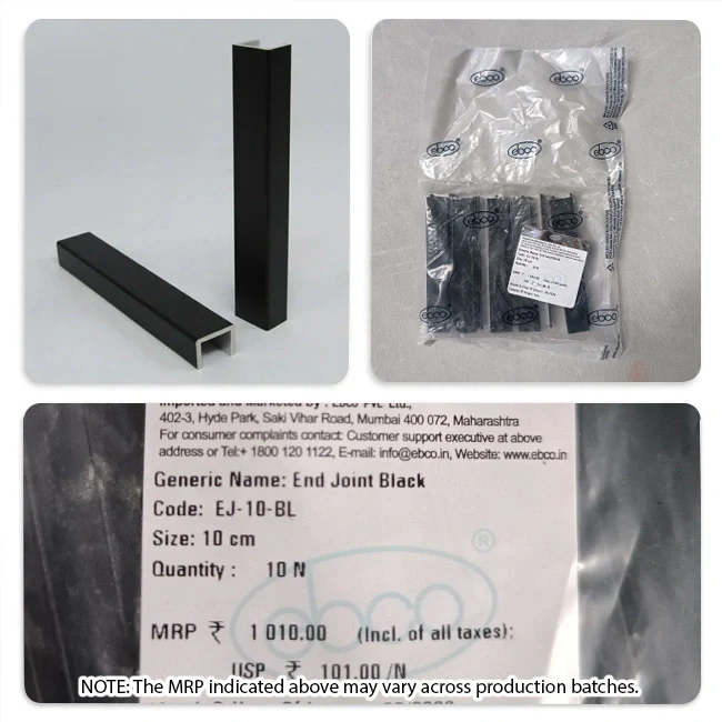 Ebco PVC Skirting Joints, 100mm, Black - Image 6