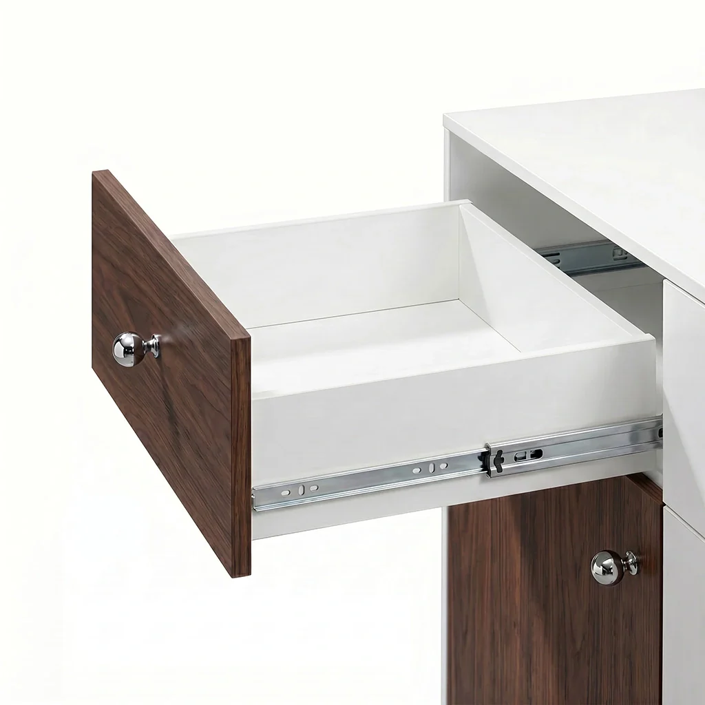 Ebco Sleek Telescopic Drawer Channel, Regular Close, 35 Kg Capacity, Zinc