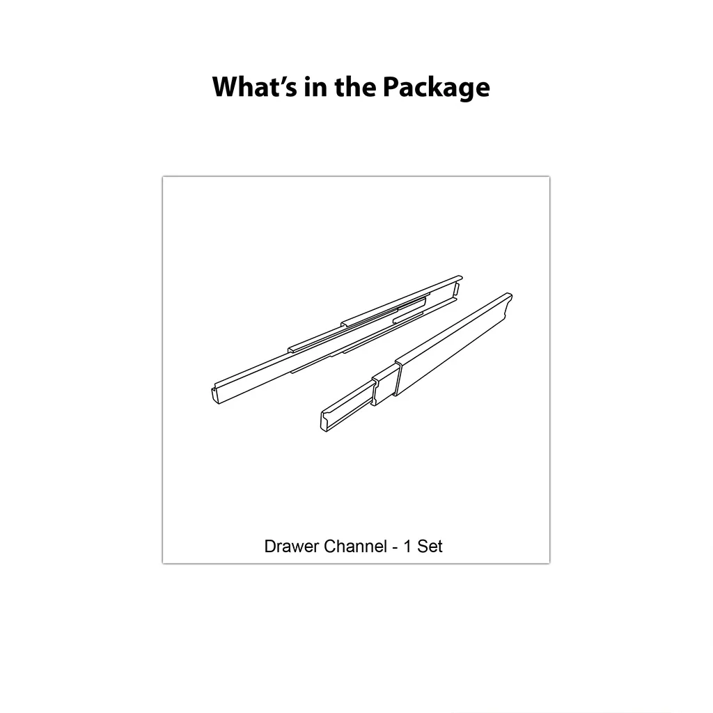 Ebco Sleek Telescopic Drawer Channel, Regular Close, 35 Kg Capacity, Zinc - Image 3