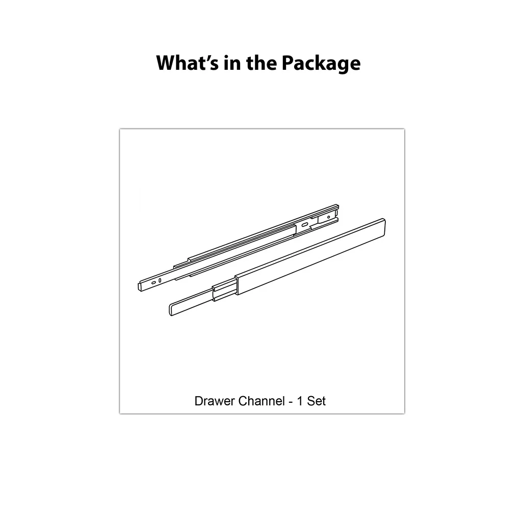 Ebco Sleek Telescopic Drawer Channel, Soft Close, 35 Kg Capacity, Zinc - Image 4