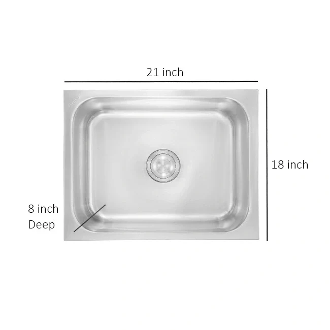 Futura Dura Single Bowl Square Series Stainless Steel Sink - Image 3