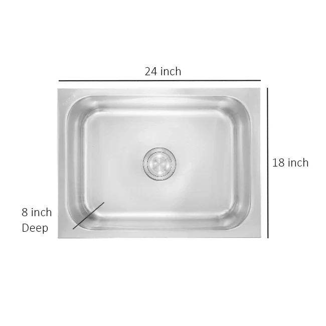 Futura Dura Single Bowl Square Series Stainless Steel Sink - Image 4