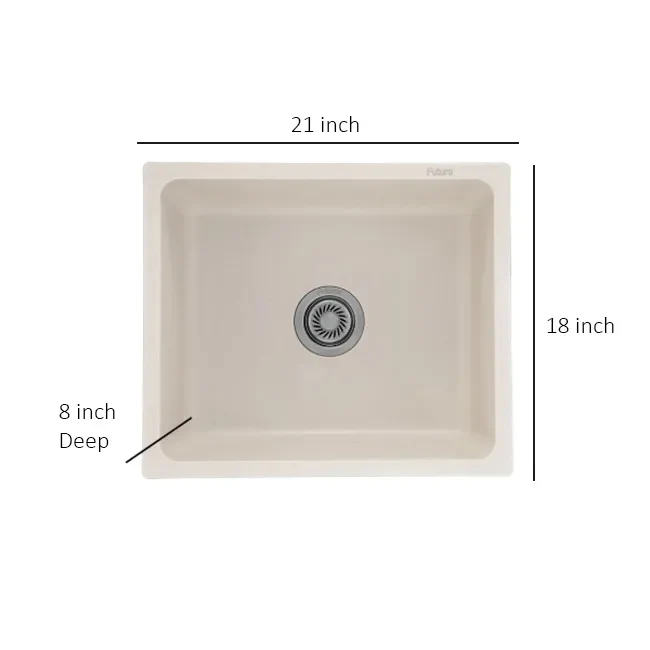 Futura Natural Quartz Series Sink, Premium Stone Finish - Image 3