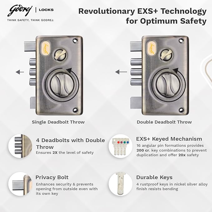 Godrej Pentabolt EXS+ 1CK Deadbolt - Image 5