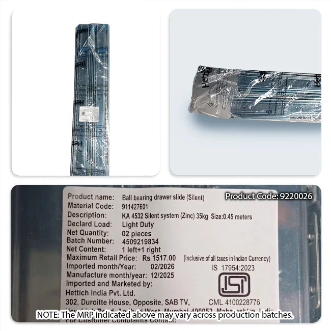 Hettich KA 4532 German Telescopic Channel, Soft Close, 35kg, Zinc - Image 11