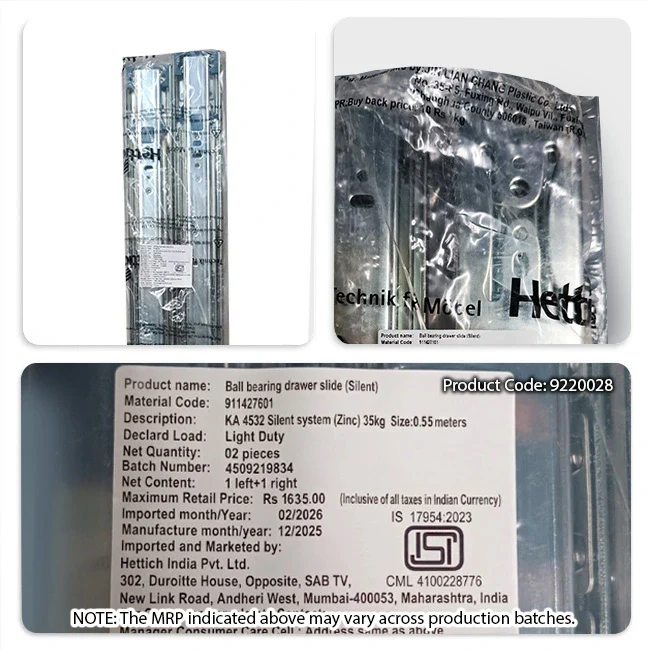 Hettich KA 4532 German Telescopic Channel, Soft Close, 35kg, Zinc - Image 13