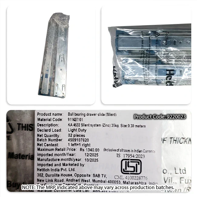 Hettich KA 4532 German Telescopic Channel, Soft Close, 35kg, Zinc - Image 17