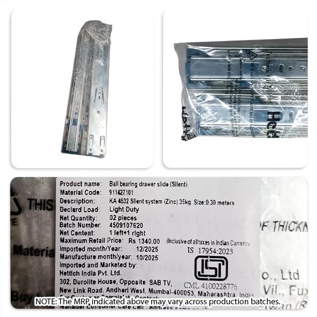 Hettich KA 4532 German Telescopic Channel, Soft Close, 35kg, Zinc - Image 7