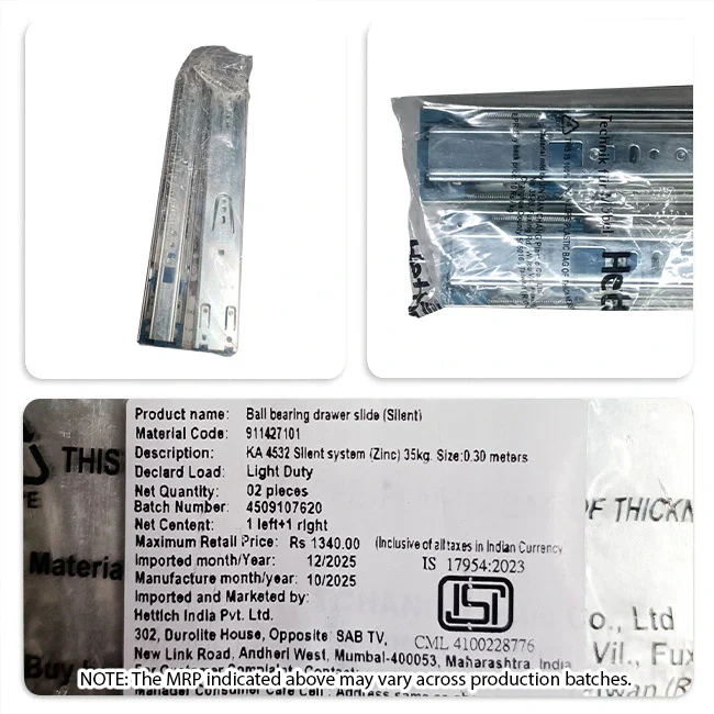 Hettich KA 4532 German Telescopic Channel, Soft Close, 35kg, Zinc - Image 8