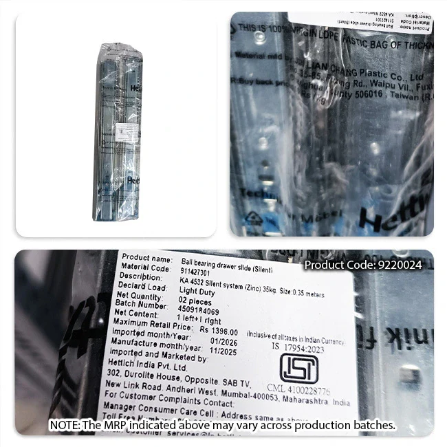 Hettich KA 4532 German Telescopic Channel, Soft Close, 35kg, Zinc - Image 9