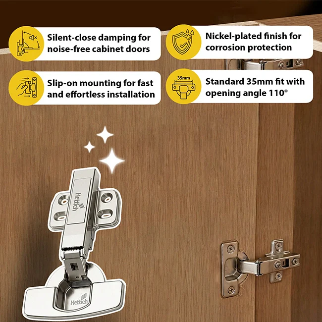 Hettich Sensys 8645i Soft Close Hinges, 1 Set (2 Nos) - Image 2