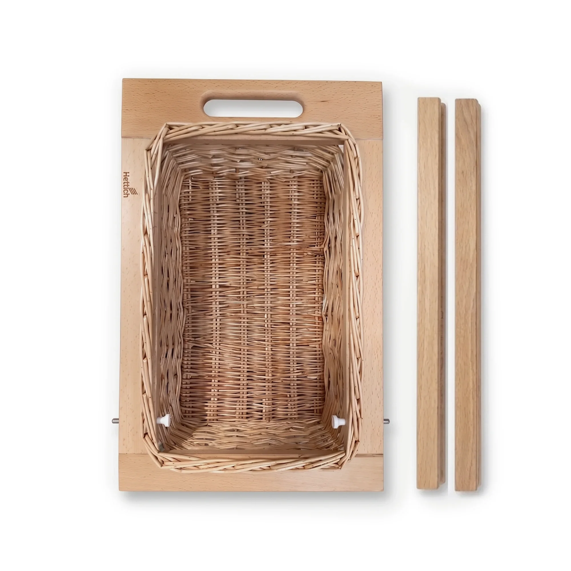 Hettich Wicker Basket with 19mm wide Beech Runners, 500mm Depth