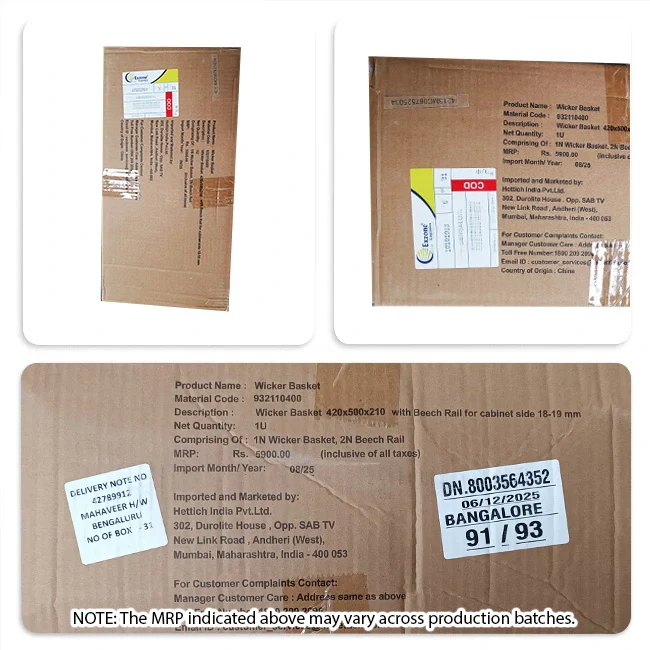 Hettich Wicker Basket with 19mm wide Beech Runners, 500mm Depth - Image 10