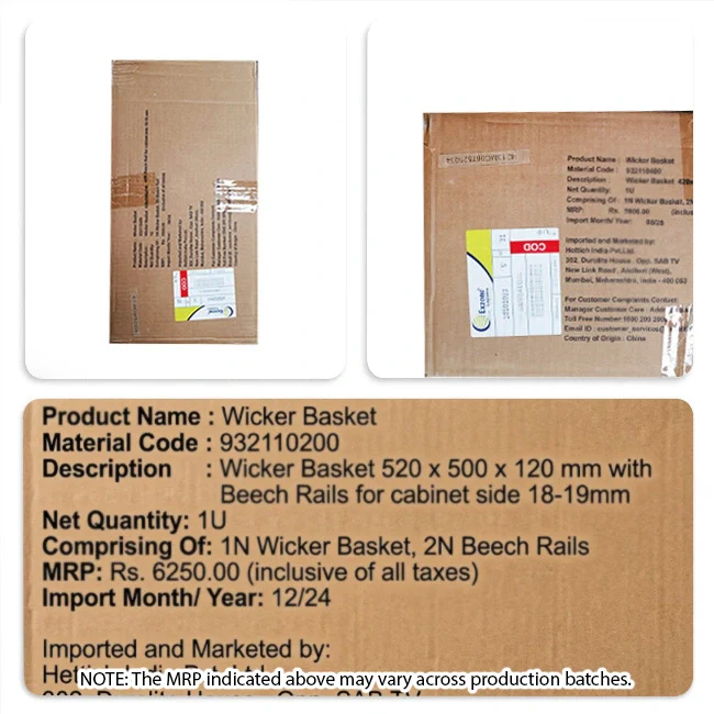 Hettich Wicker Basket with 19mm wide Beech Runners, 500mm Depth - Image 12