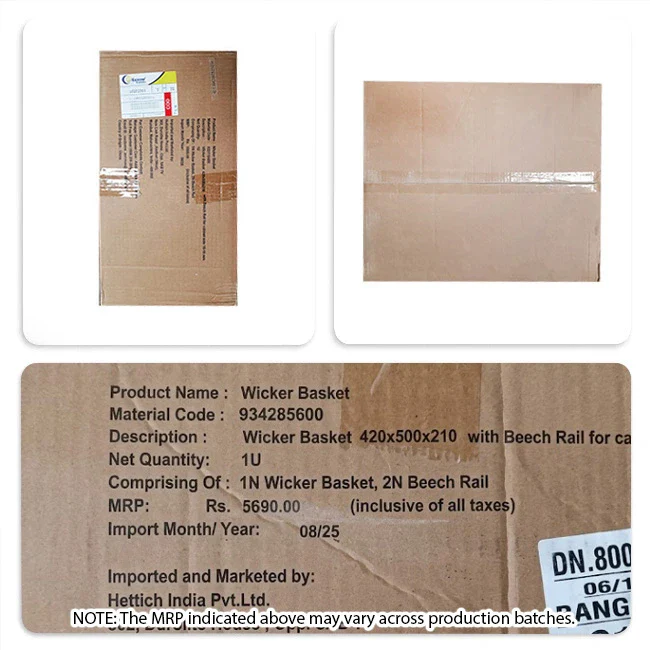 Hettich Wicker Basket with 19mm wide Beech Runners, 500mm Depth - Image 15
