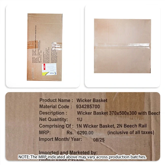 Hettich Wicker Basket with 19mm wide Beech Runners, 500mm Depth - Image 8