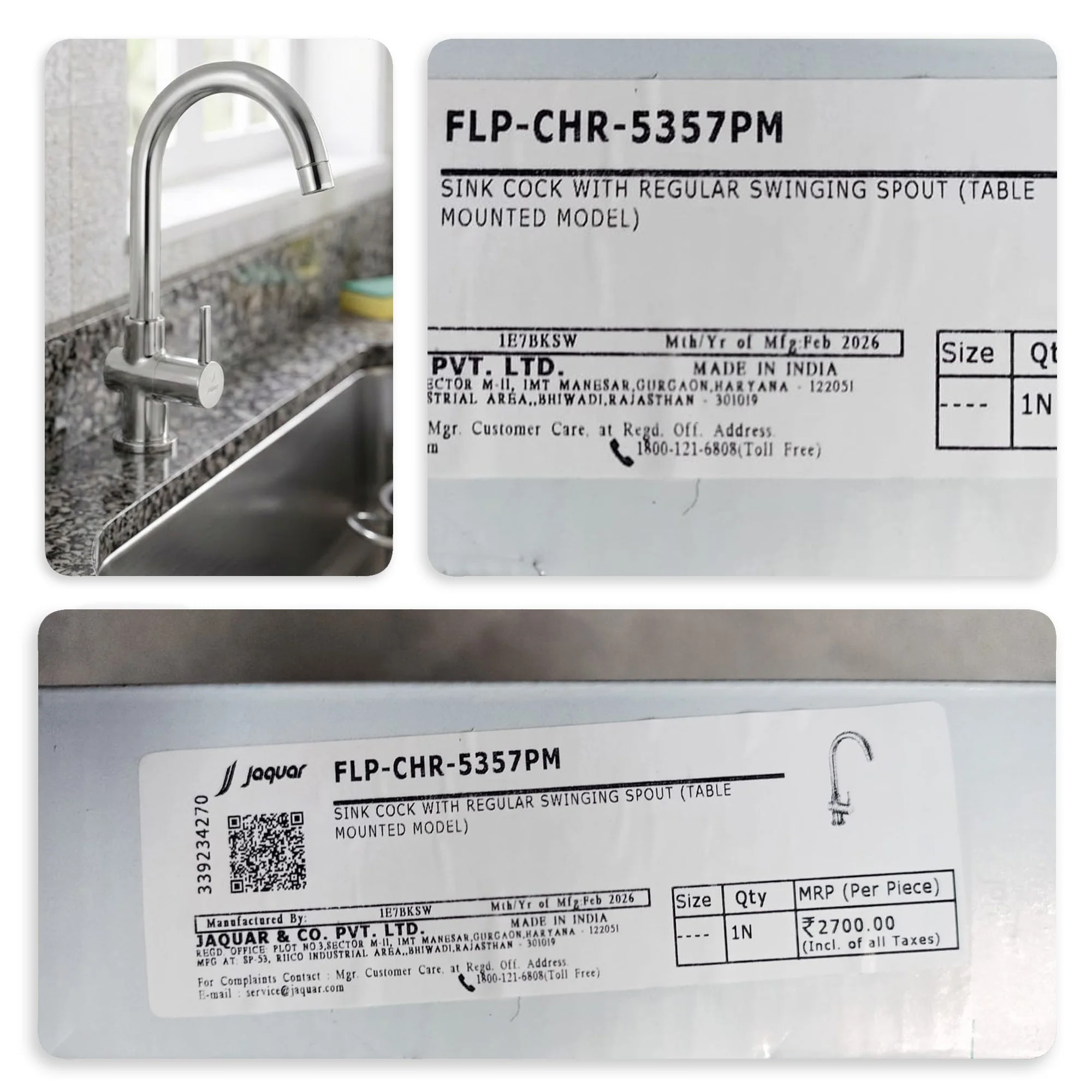 Jaquar Florentine Prime Kitchen Sink Cock, Chrome - Image 4