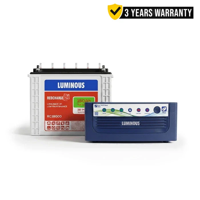 Luminous Eco Volt Neo 1050 Inverter & Red Charge RC18000 Battery Combo