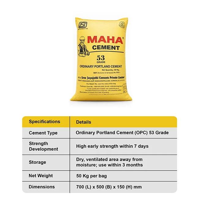 Maha Cement OPC 53 Grade Cement, 50 Kg Bag - Image 4