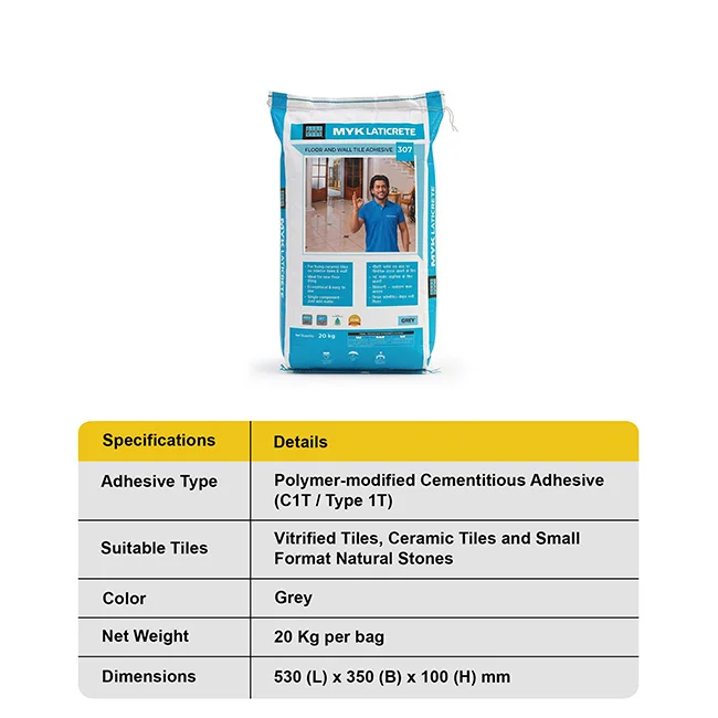 MYK Laticrete 307 Ceramic Tile Adhesive, Grey, 20 Kg Bag - Image 5