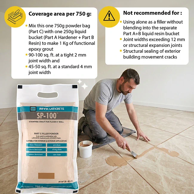 MYK Laticrete SP-100 Epoxy Tile Grout, Colour Powder (Part C) - Image 3