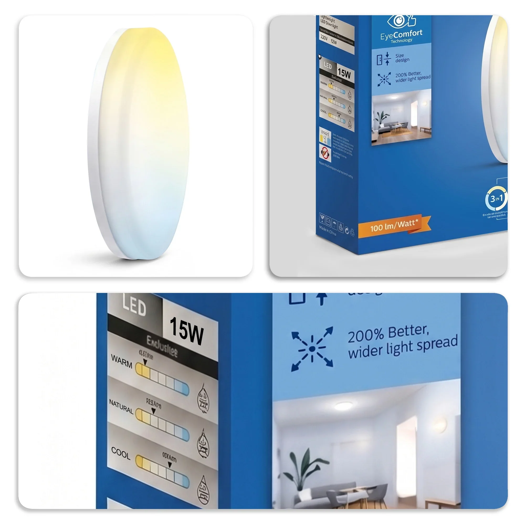 Philips Full Glow 3-in-1 Surface Light (Tunable), Round - Image 4
