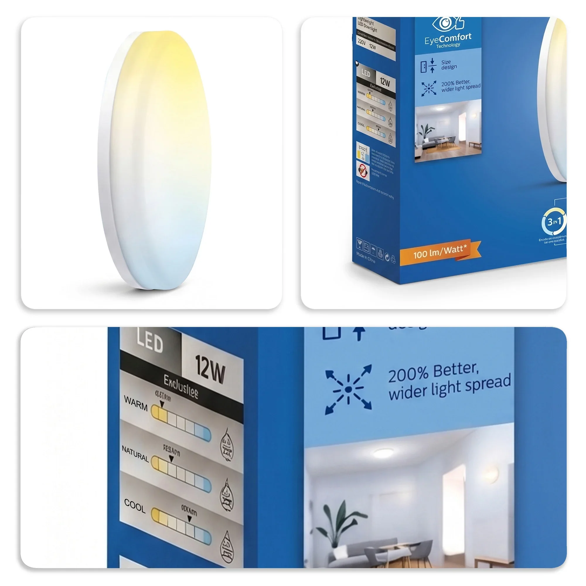 Philips Full Glow 3-in-1 Surface Light (Tunable), Round - Image 5