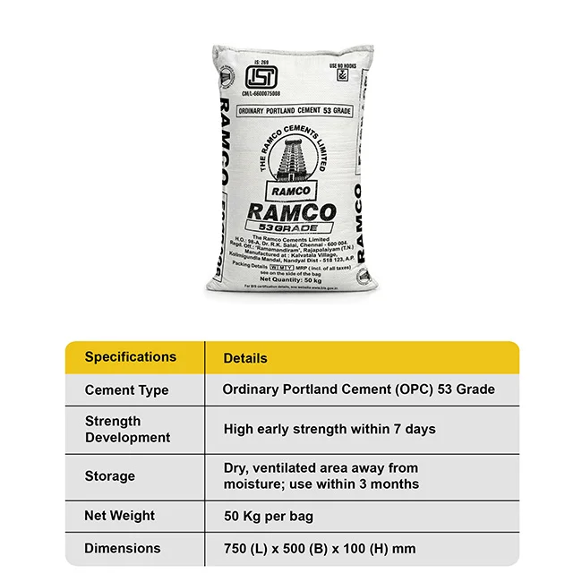 Ramco Cement OPC 53 Grade, 50 Kg Bag - Image 4
