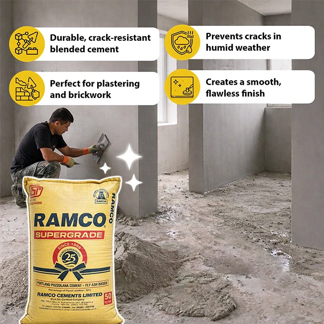 Ramco Supergrade PPC Cement, 50 Kg Bag - Image 2