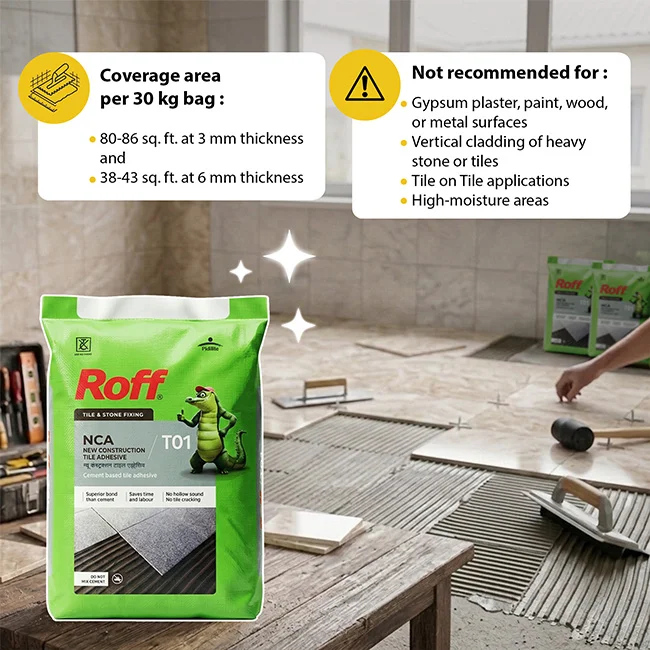 Roff T01 NCA Tile Adhesive, Grey, 30 Kg Bag - Image 3