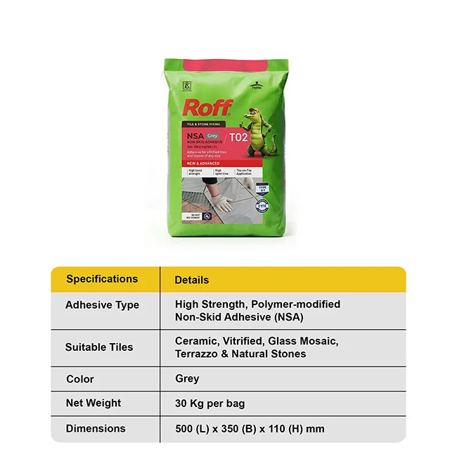 Roff T02 NSA Tile Adhesive, Grey, 30 Kg Bag - Image 5