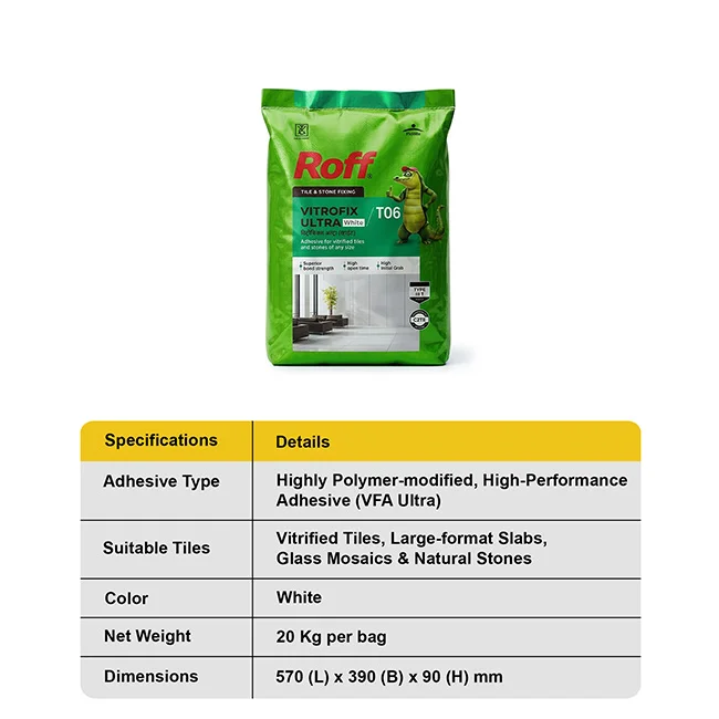 Roff T06 VFA Tile Adhesive, White , 20 Kg Bag - Image 5