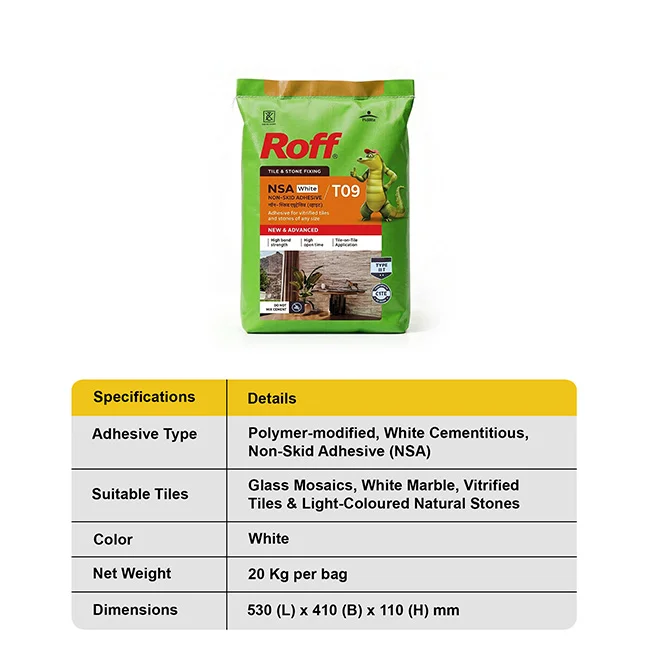 Roff T09 NSA Tile Adhesive, White, 20 Kg Bag - Image 5